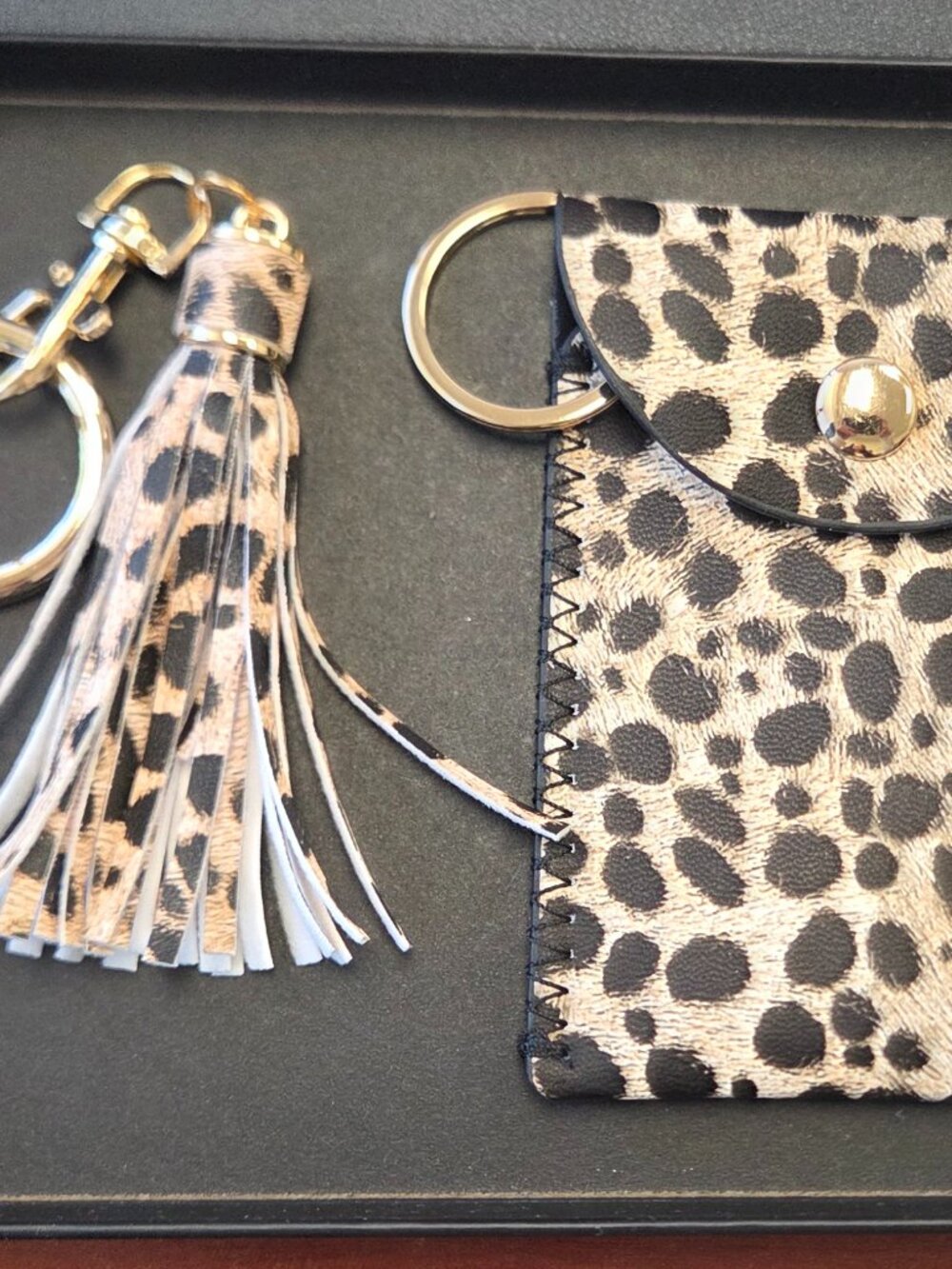 Leopard 2 pc Keychain Set